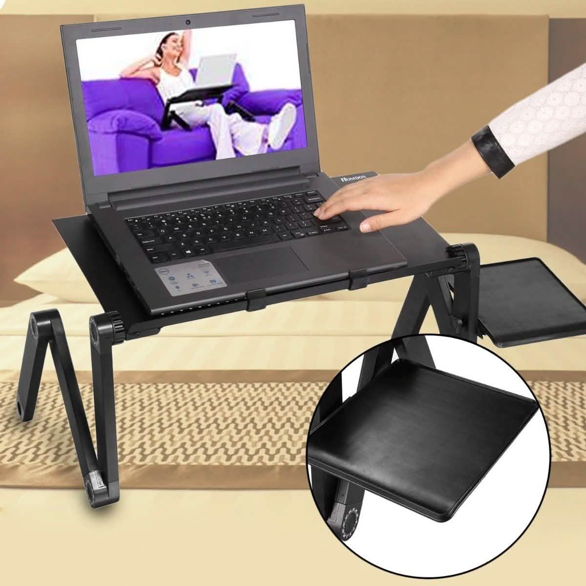 Foldable Laptop Table Bed Notebook Desk with Mouse Board DailySale