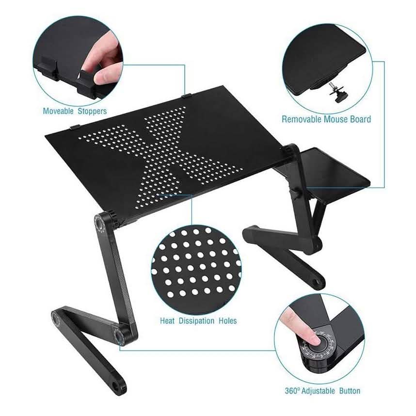 Foldable Laptop Table Bed Notebook Desk with Mouse Board DailySale