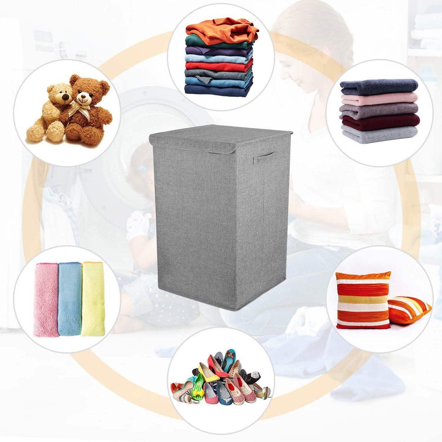 Foldable Laundry Hampers with Lid DailySale