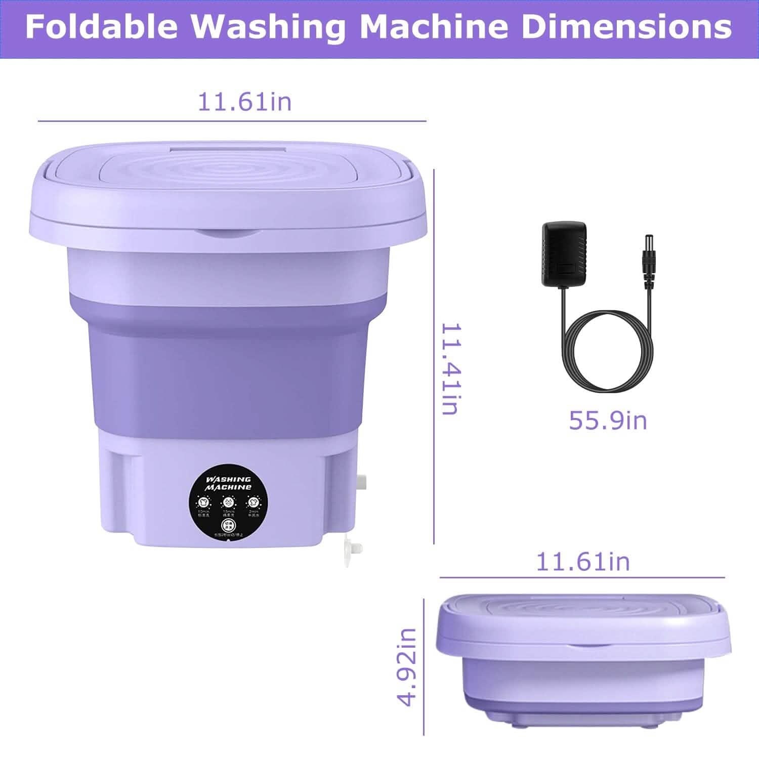 Foldable Laundry Machine with Detachable Drain Basket DailySale