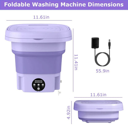Foldable Laundry Machine with Detachable Drain Basket DailySale
