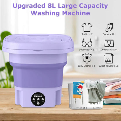 Foldable Laundry Machine with Detachable Drain Basket DailySale