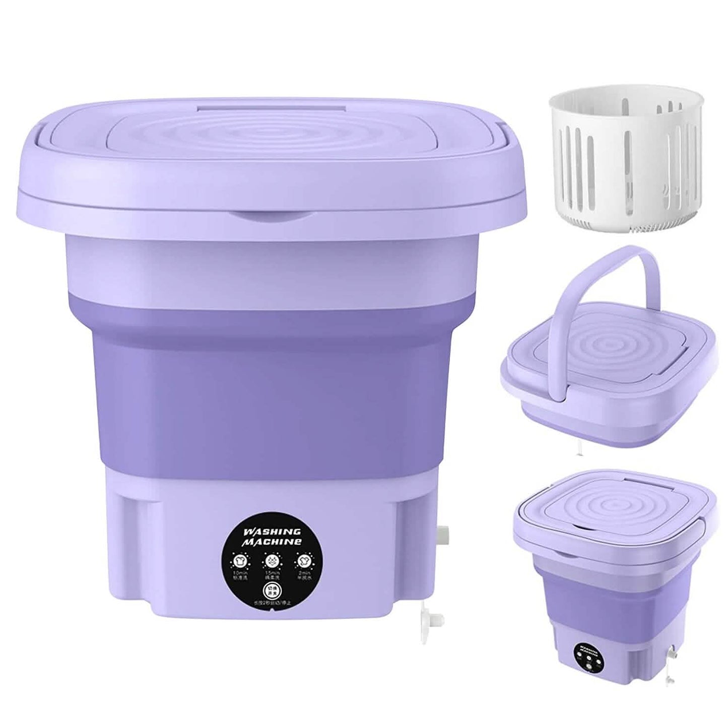 Foldable Laundry Machine with Detachable Drain Basket DailySale