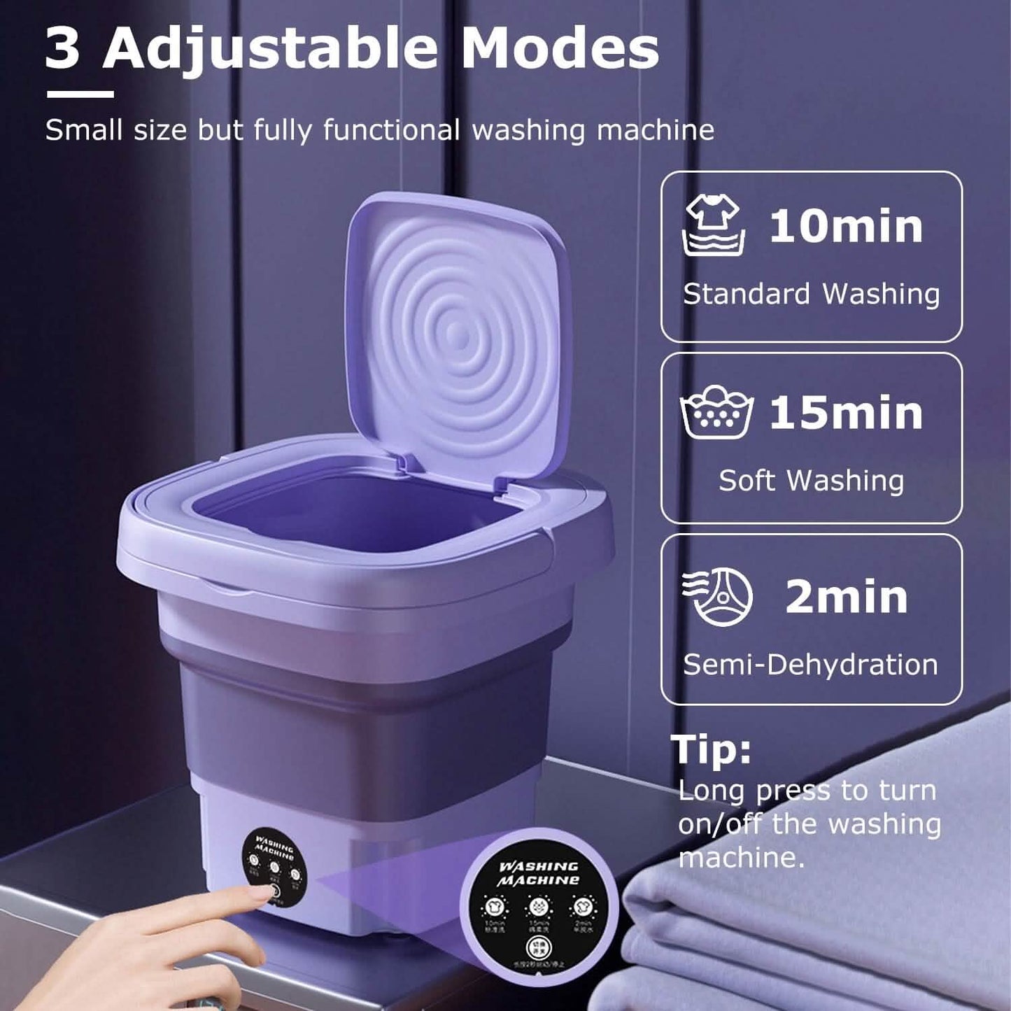 Foldable Laundry Machine with Detachable Drain Basket DailySale