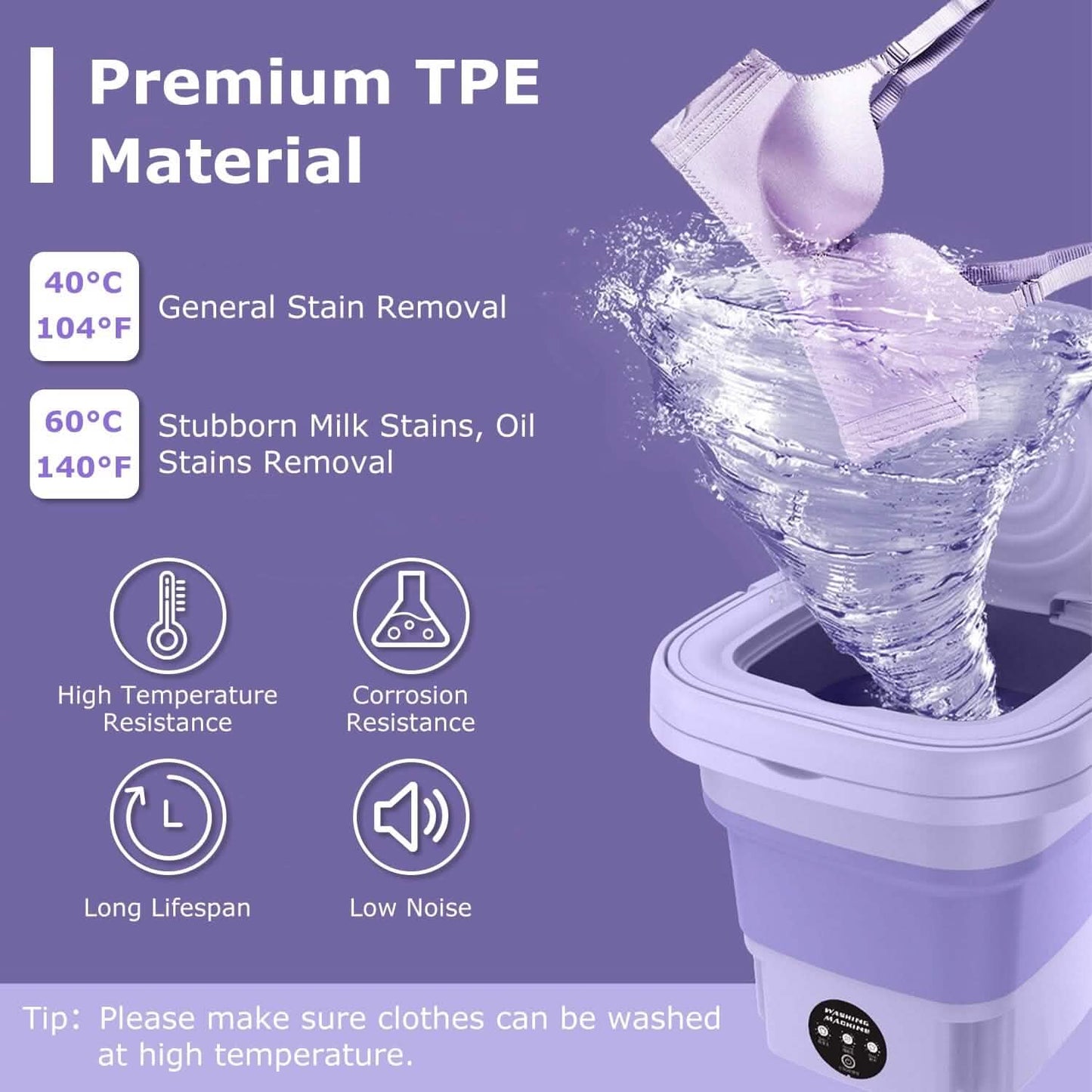 Foldable Laundry Machine with Detachable Drain Basket DailySale