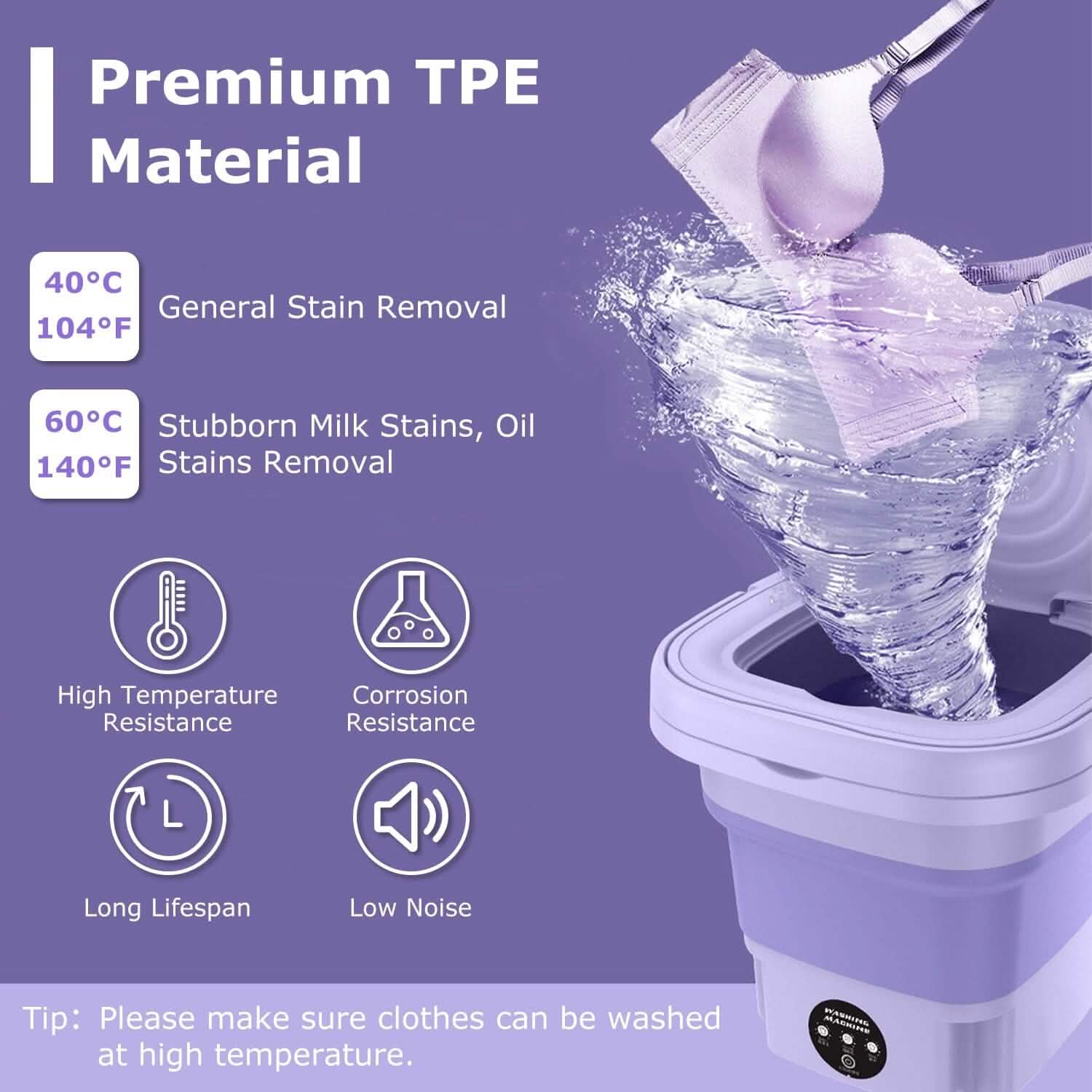 Foldable Laundry Machine with Detachable Drain Basket DailySale