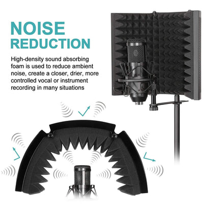 Foldable Microphone Isolation Shield Adjustable Tripod Stand DailySale
