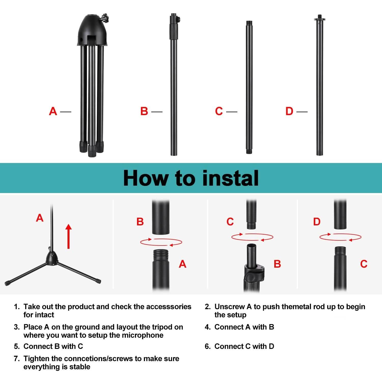 Foldable Microphone Isolation Shield Adjustable Tripod Stand DailySale