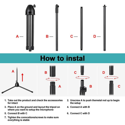 Foldable Microphone Isolation Shield Adjustable Tripod Stand DailySale