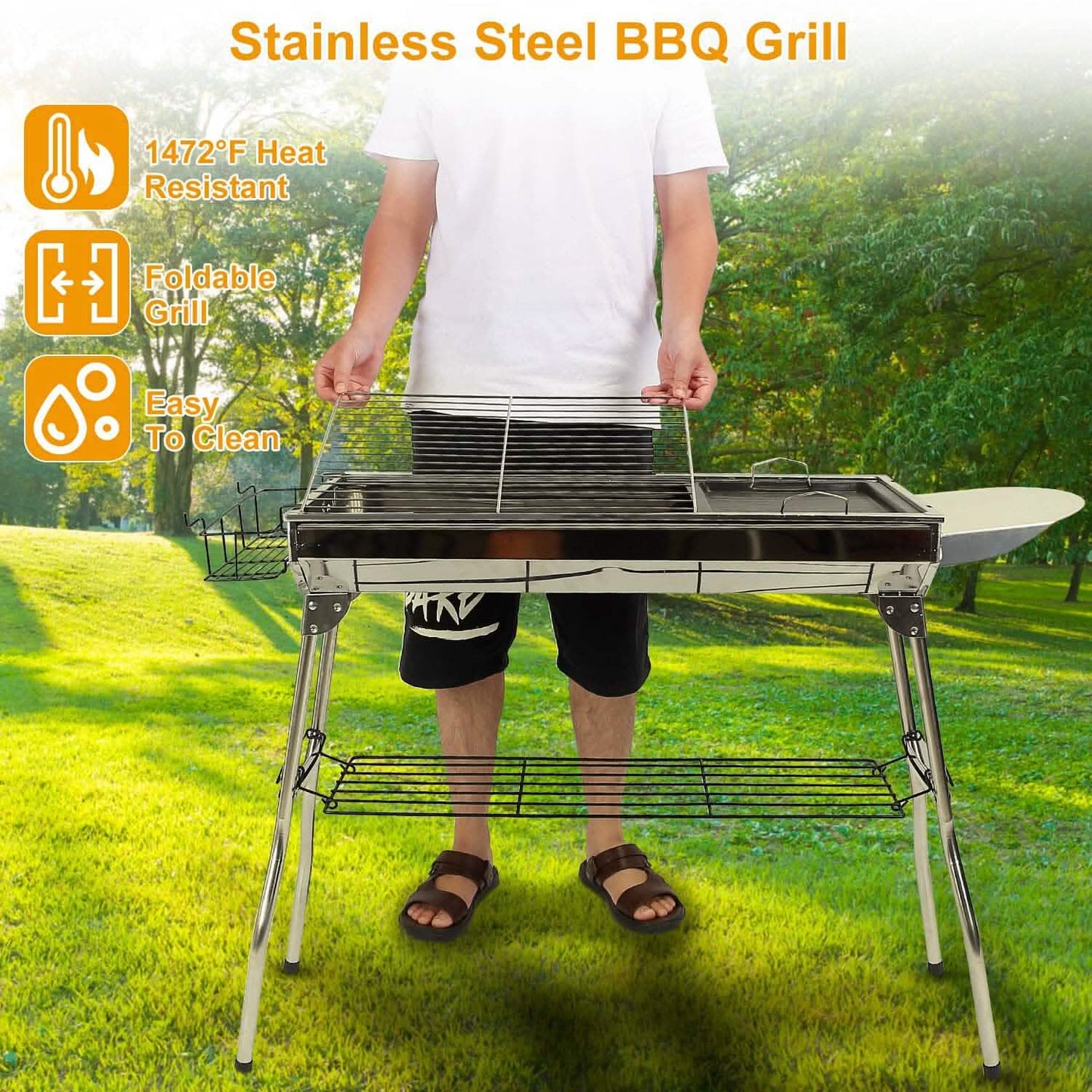 Foldable Portable Barbecue Grill DailySale