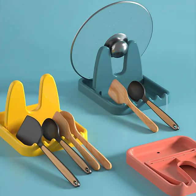 Foldable Pot Lid Rack Plastic Spoon Holder Stand Kitchen Supplies Organizer DailySale