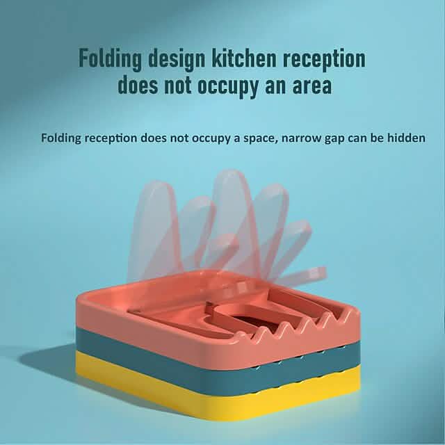 Foldable Pot Lid Rack Plastic Spoon Holder Stand Kitchen Supplies Organizer DailySale