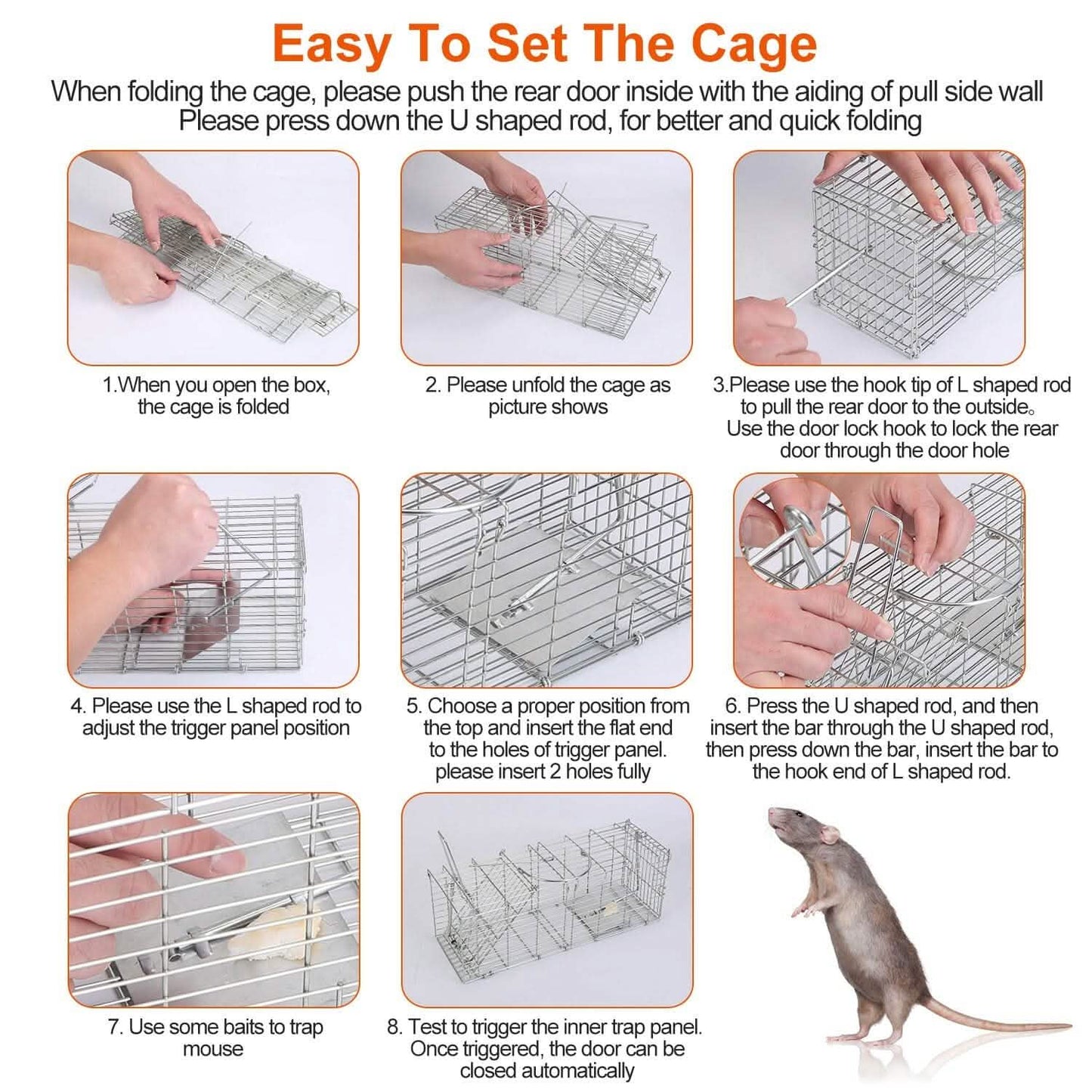 Foldable Rat Trap Cage Humane Live Rodent Trap Cage DailySale