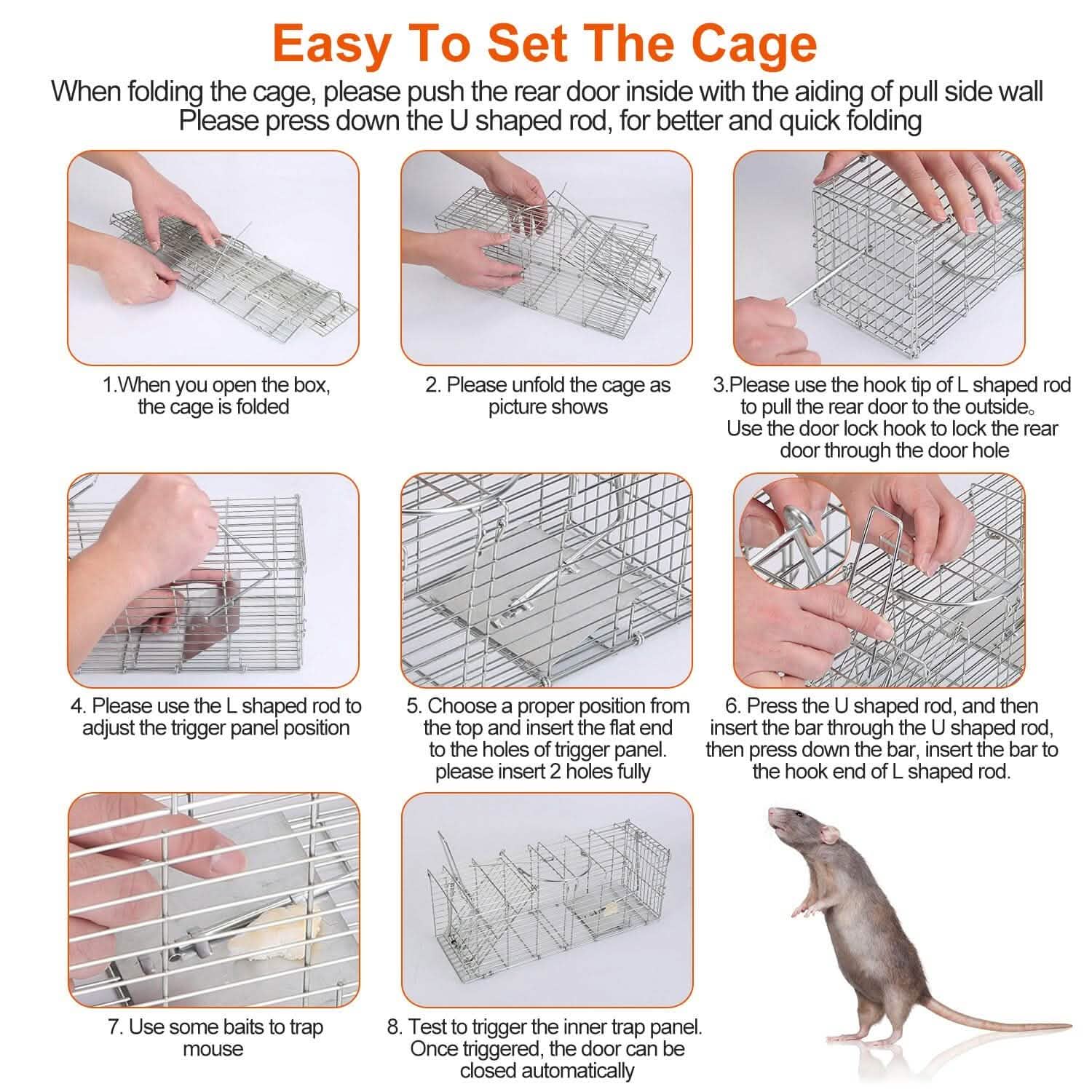 Foldable Rat Trap Cage Humane Live Rodent Trap Cage DailySale