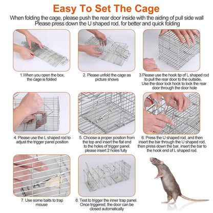 Foldable Rat Trap Cage Humane Live Rodent Trap Cage DailySale