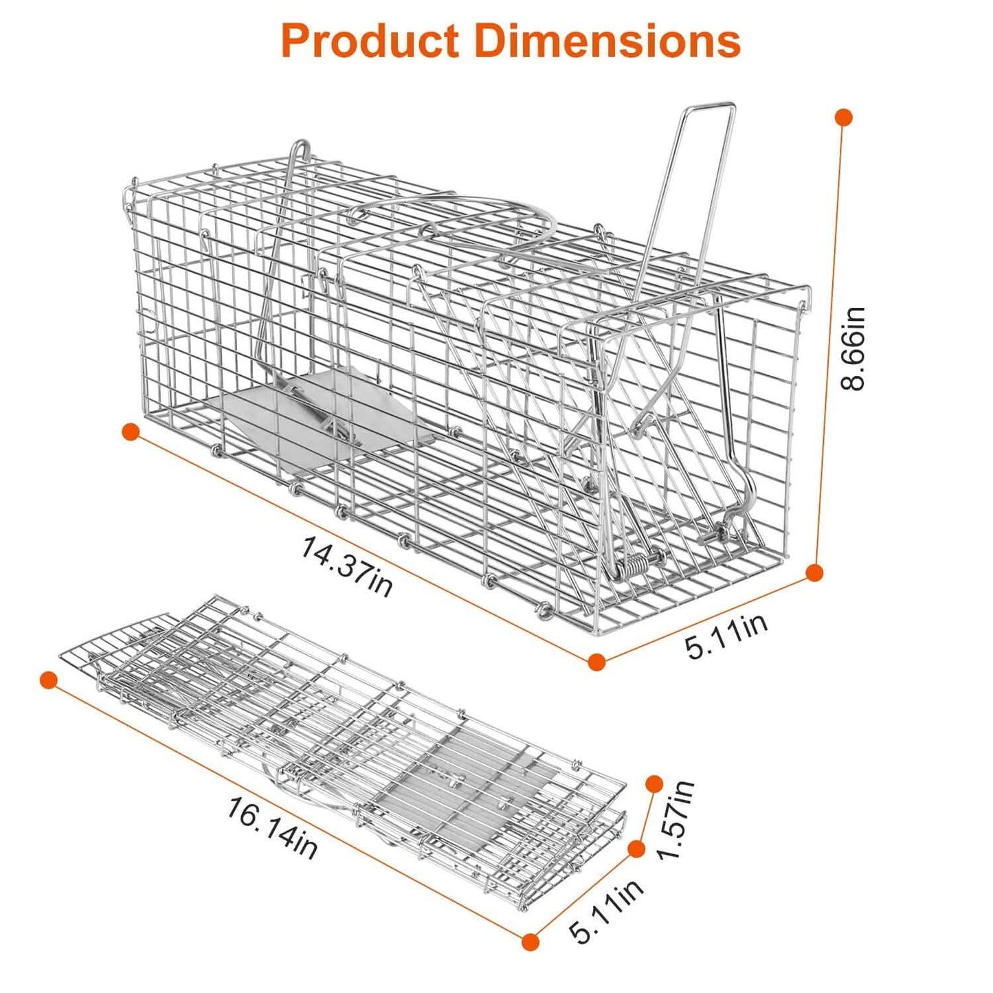 Foldable Rat Trap Cage Humane Live Rodent Trap Cage DailySale