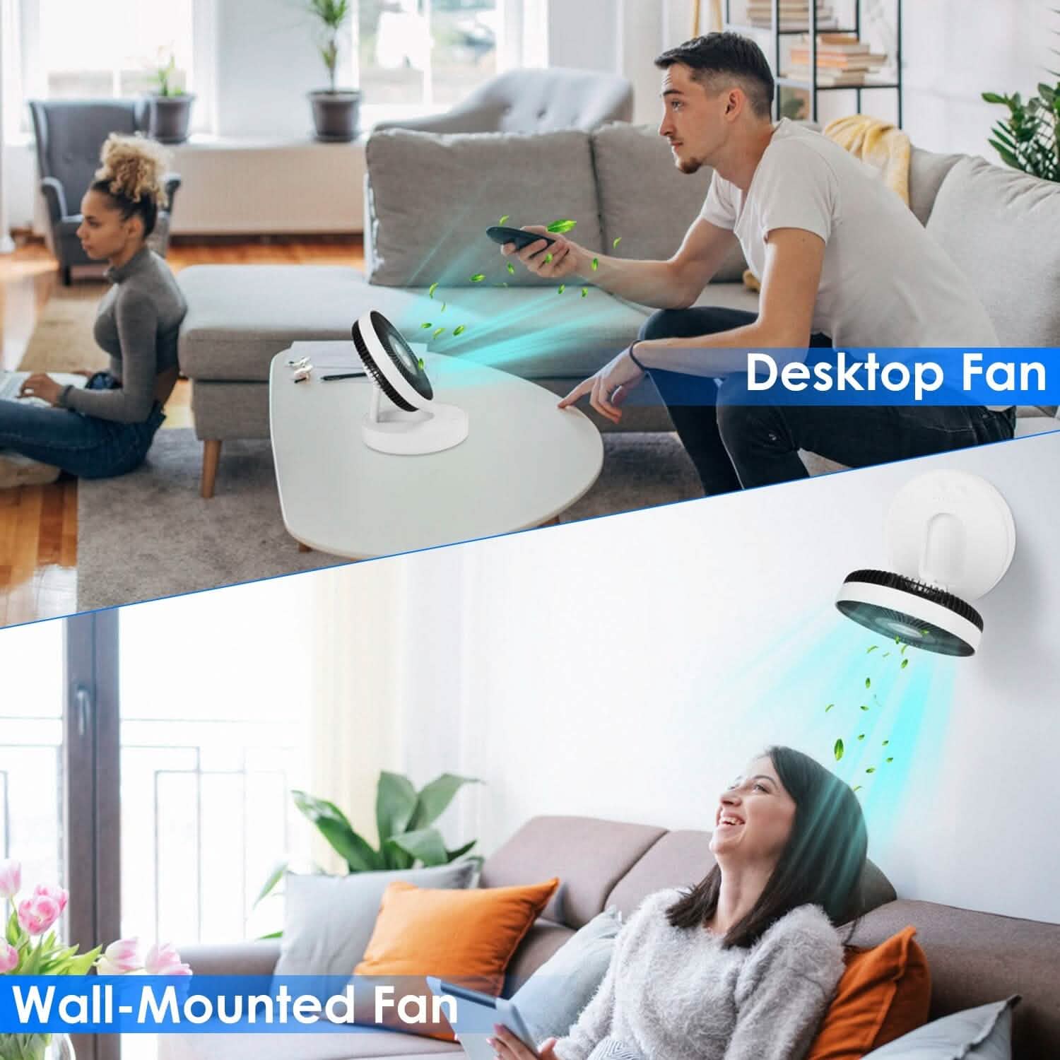 Foldable Rechargeable LED Desk Fan Wall Mounted with Magnetic Remote DailySale