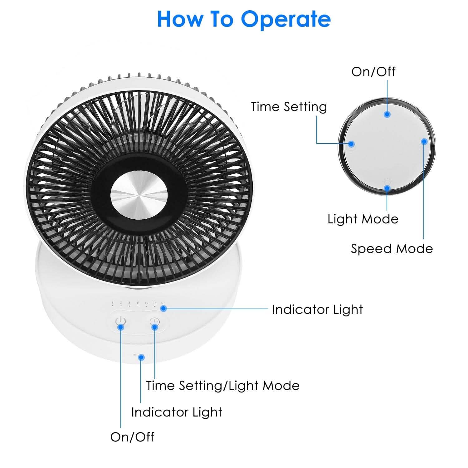 Foldable Rechargeable LED Desk Fan Wall Mounted with Magnetic Remote DailySale