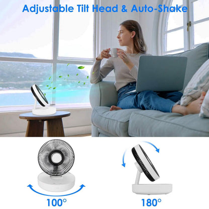 Foldable Rechargeable LED Desk Fan Wall Mounted with Magnetic Remote DailySale