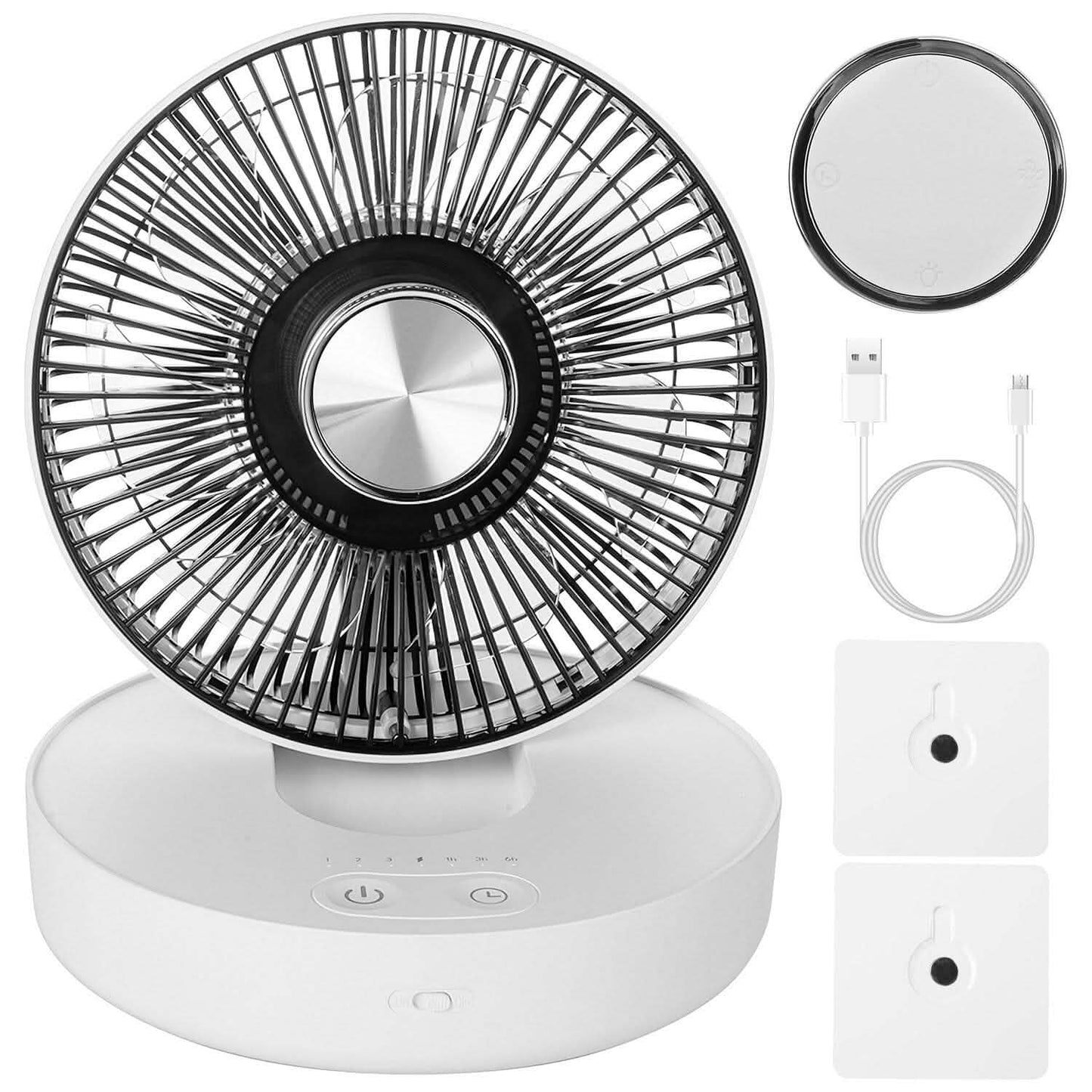 Foldable Rechargeable LED Desk Fan Wall Mounted with Magnetic Remote DailySale