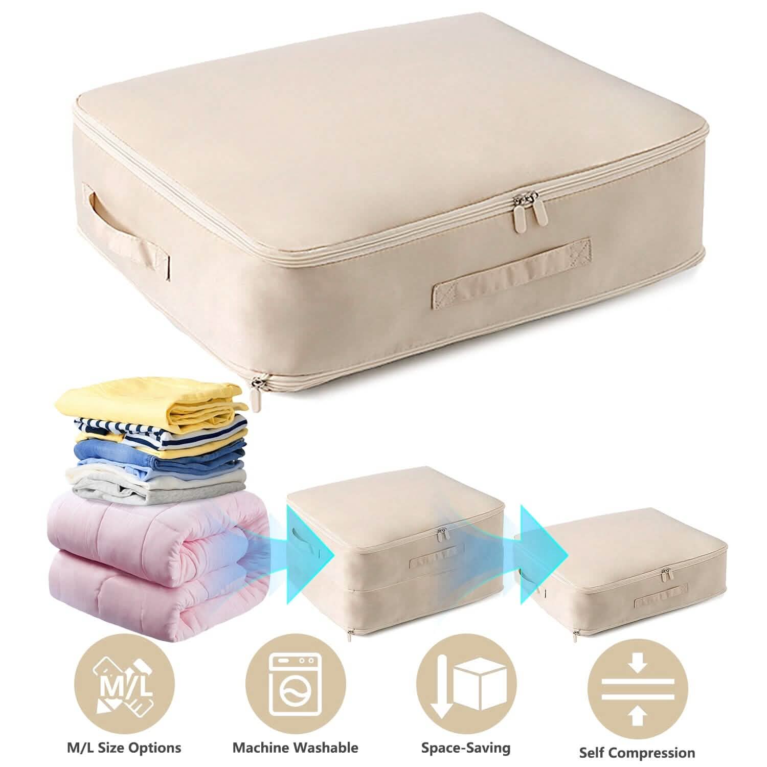 Foldable Storage Bag with Dual Zippers DailySale