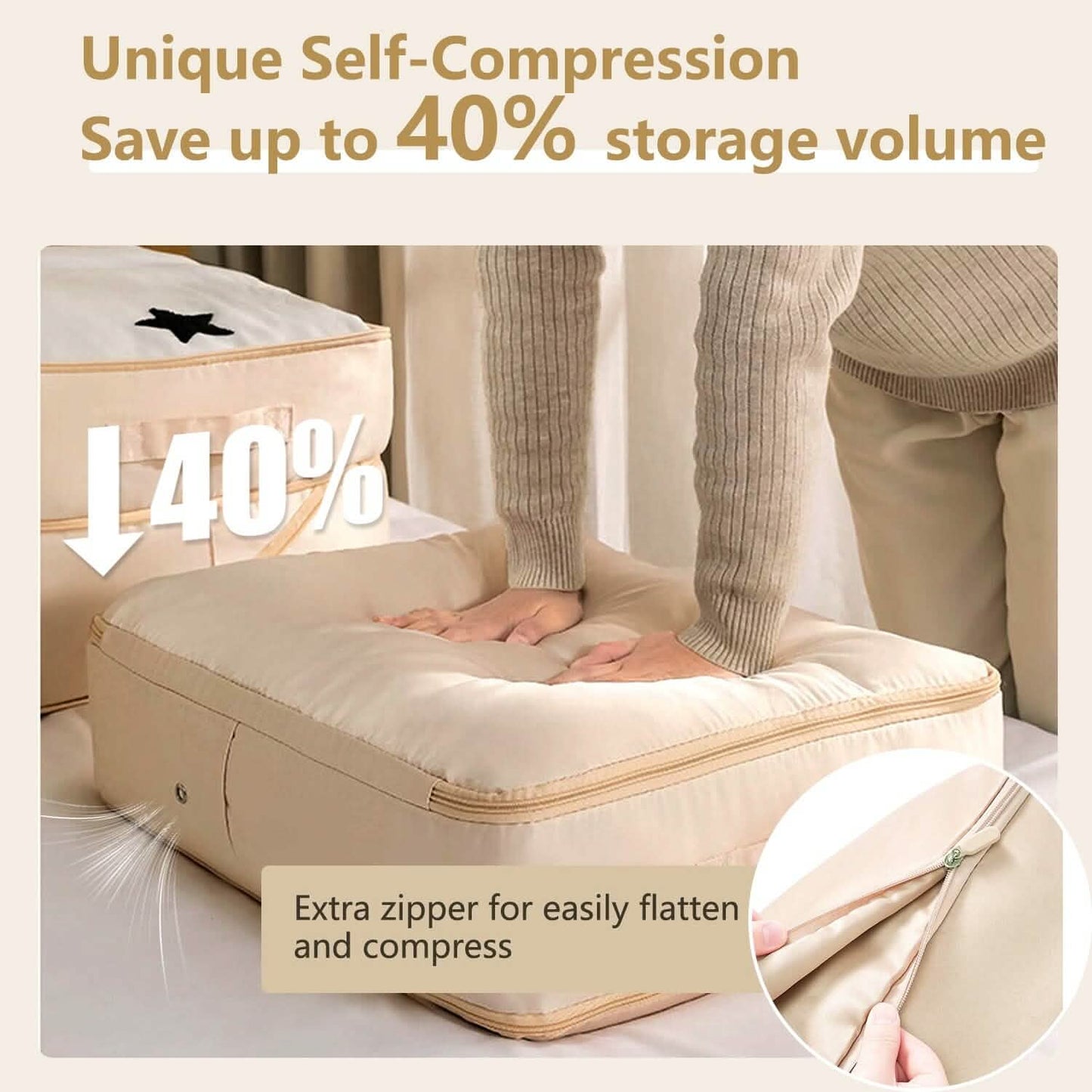 Foldable Storage Bag with Dual Zippers DailySale