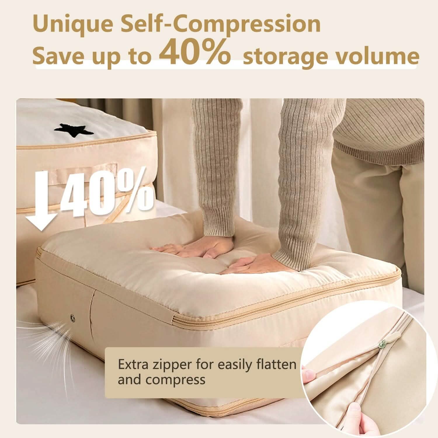 Foldable Storage Bag with Dual Zippers DailySale