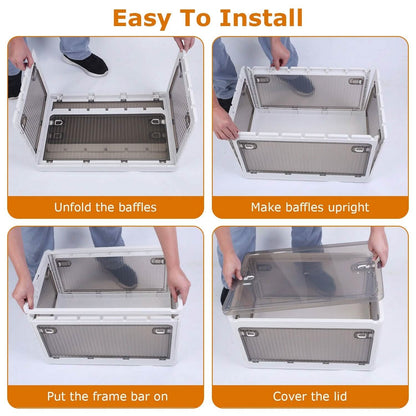 Foldable Storage Bins with Lid 4 Doors Collapsible Stackable with Lock DailySale