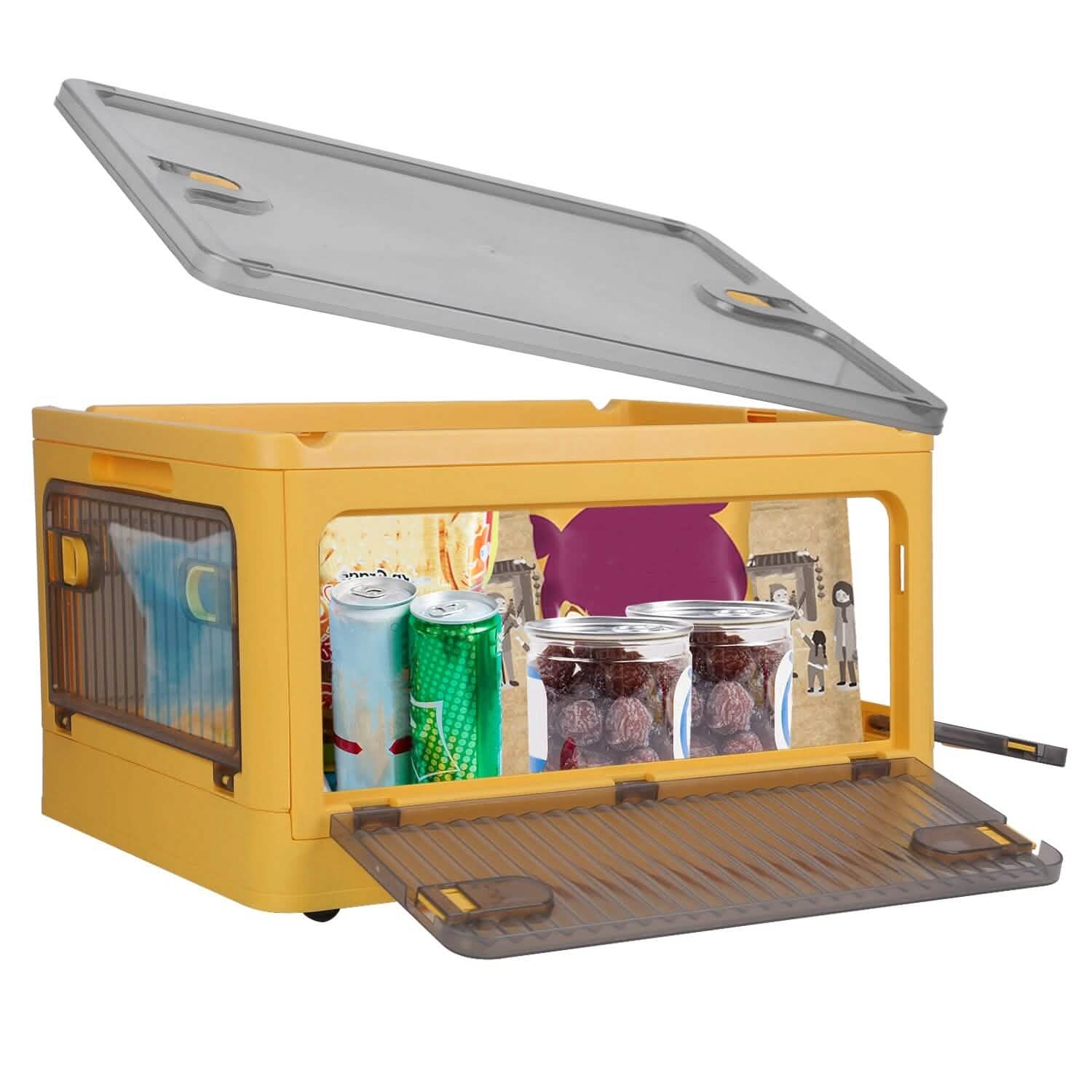Foldable Storage Bins with Lid 4 Doors Collapsible Stackable with Lock DailySale