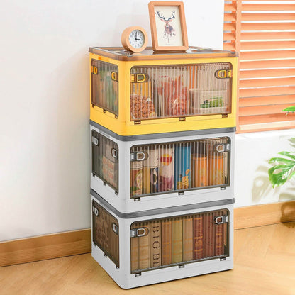 Foldable Storage Bins with Lid 4 Doors Collapsible Stackable with Lock DailySale