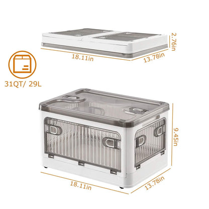 Foldable Storage Bins with Lid 4 Doors Collapsible Stackable with Lock DailySale