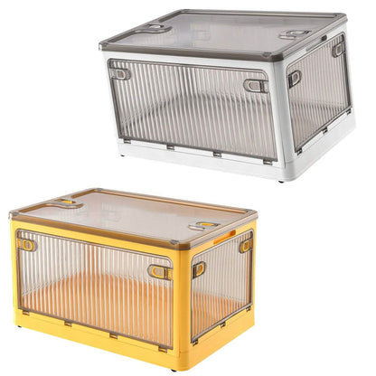 Foldable Storage Bins with Lid 4 Doors Collapsible Stackable with Lock DailySale