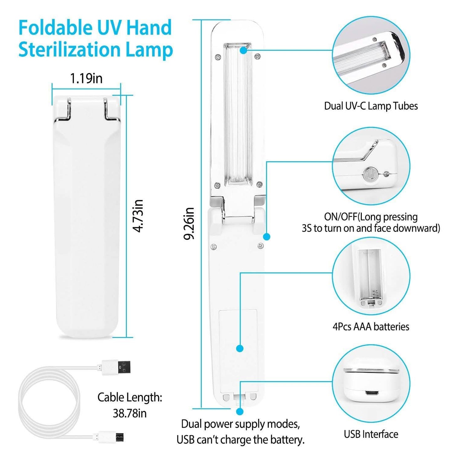 Foldable UV Sanitizer Light Sterilizer Wand DailySale