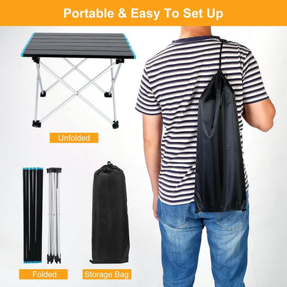 Folding Camping Table Aluminum Alloy Collapsible with Carry Bag DailySale