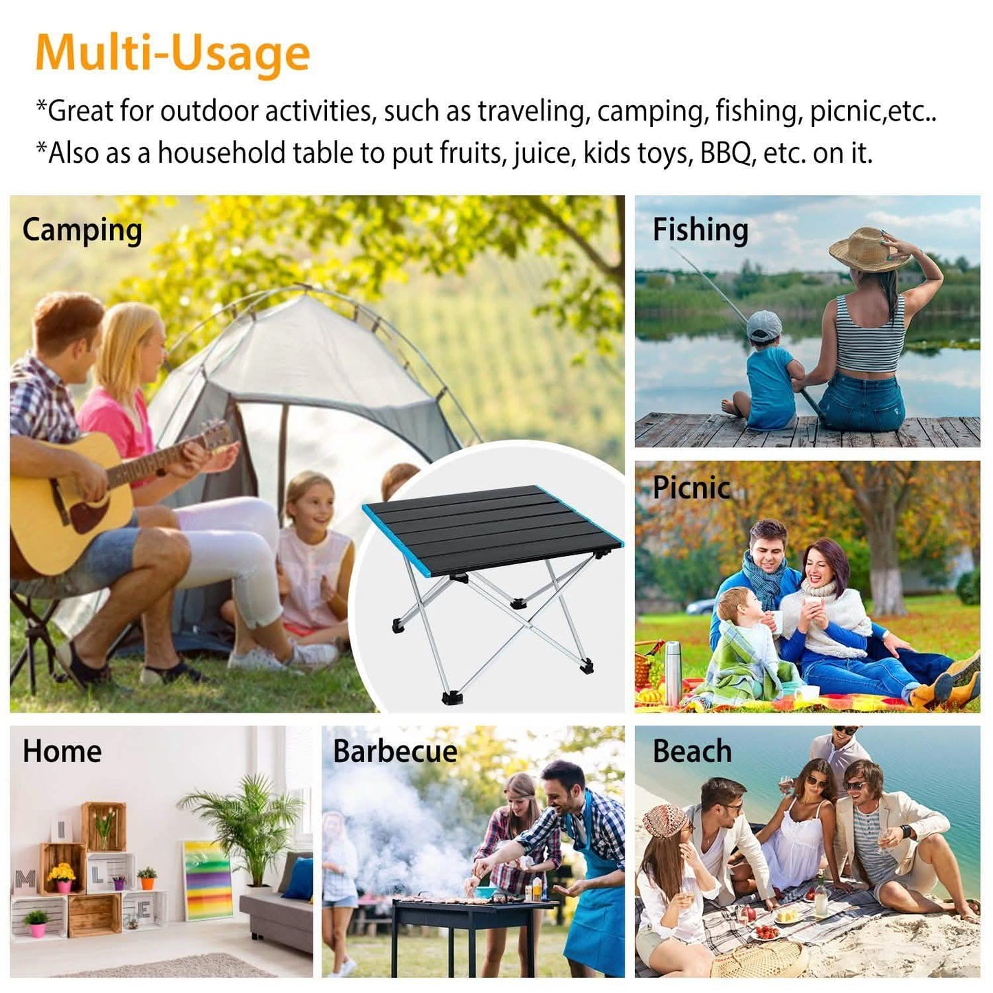 Folding Camping Table Aluminum Alloy Collapsible with Carry Bag DailySale