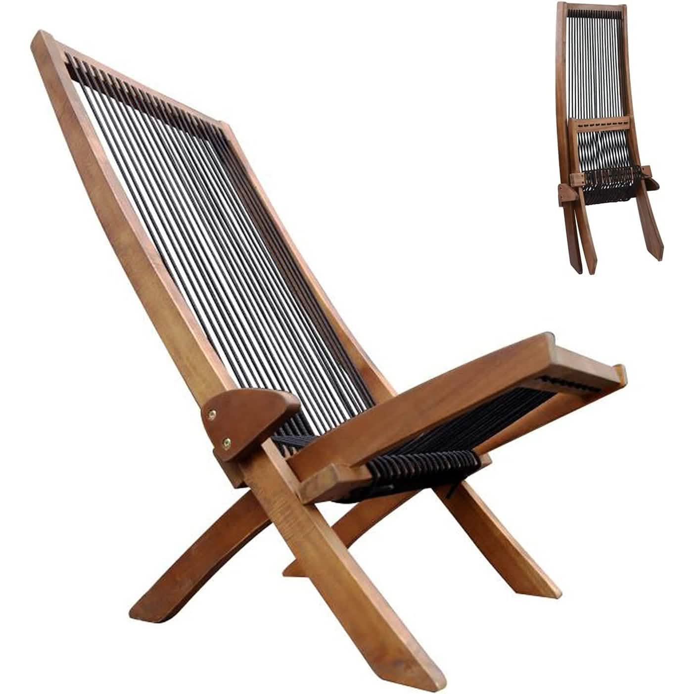 Folding Chairs Wooden Foldable Patio Chair DailySale