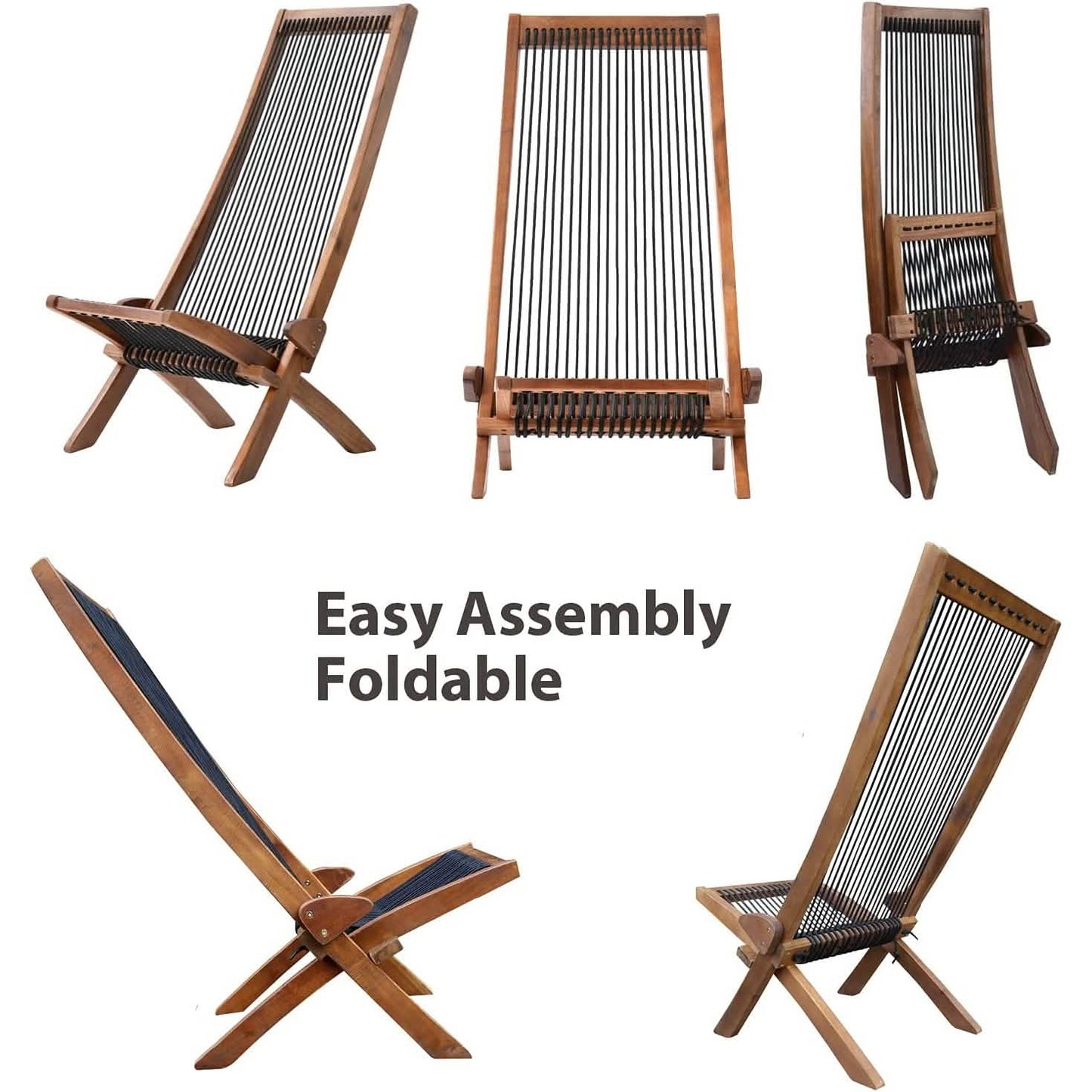 Folding Chairs Wooden Foldable Patio Chair DailySale