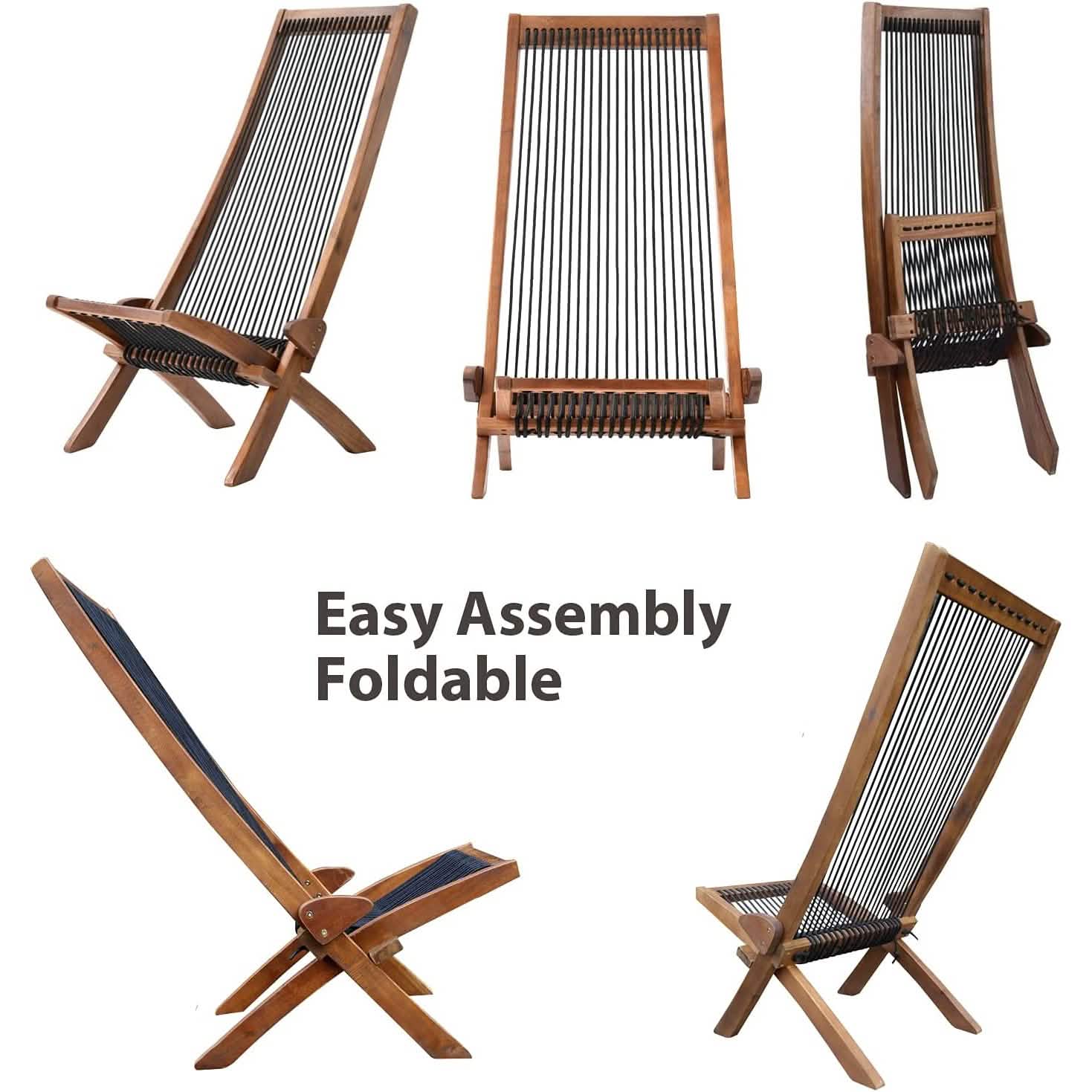 Folding Chairs Wooden Foldable Patio Chair DailySale