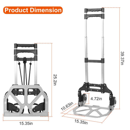 Folding Luggage Cart With Elastic Rope DailySale
