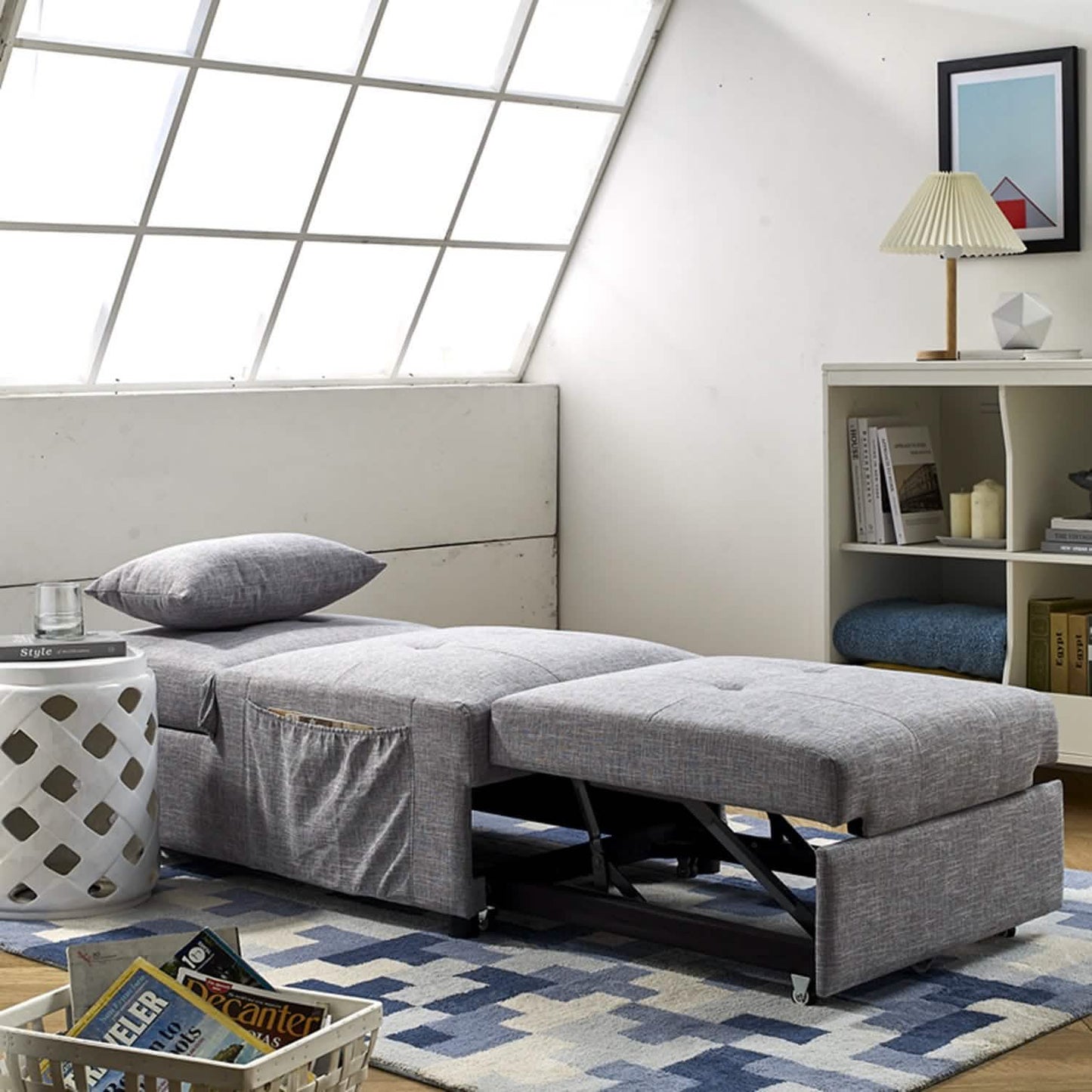 Folding Ottoman Sofa Bed Convertible Upholstered Daybed DailySale