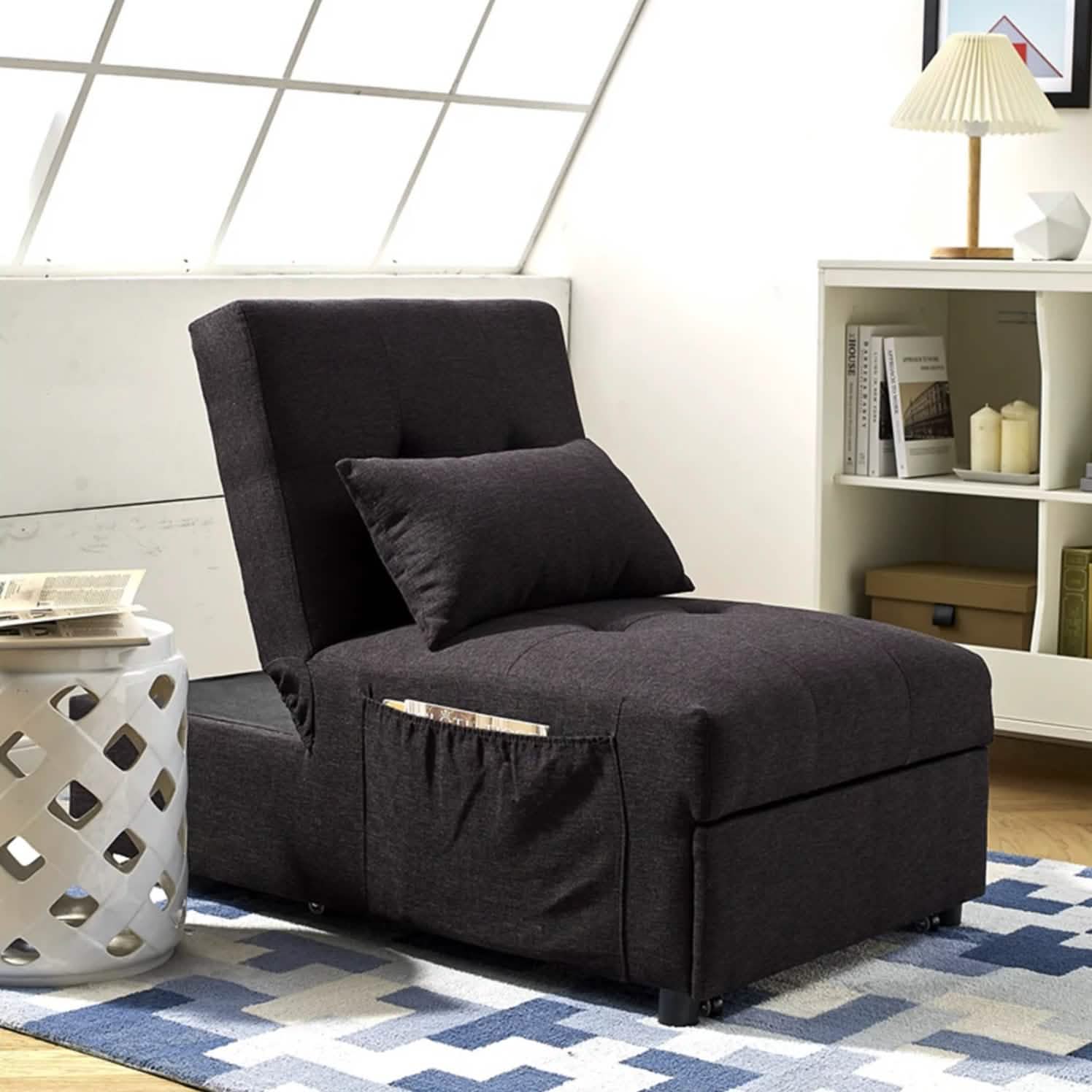 Folding Ottoman Sofa Bed Convertible Upholstered Daybed DailySale
