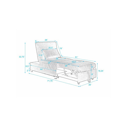 Folding Ottoman Sofa Bed Convertible Upholstered Daybed DailySale