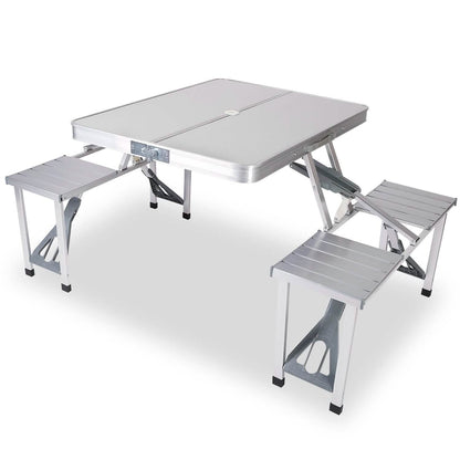 Folding Picnic Table with 4 Seats and Umbrella Hole DailySale