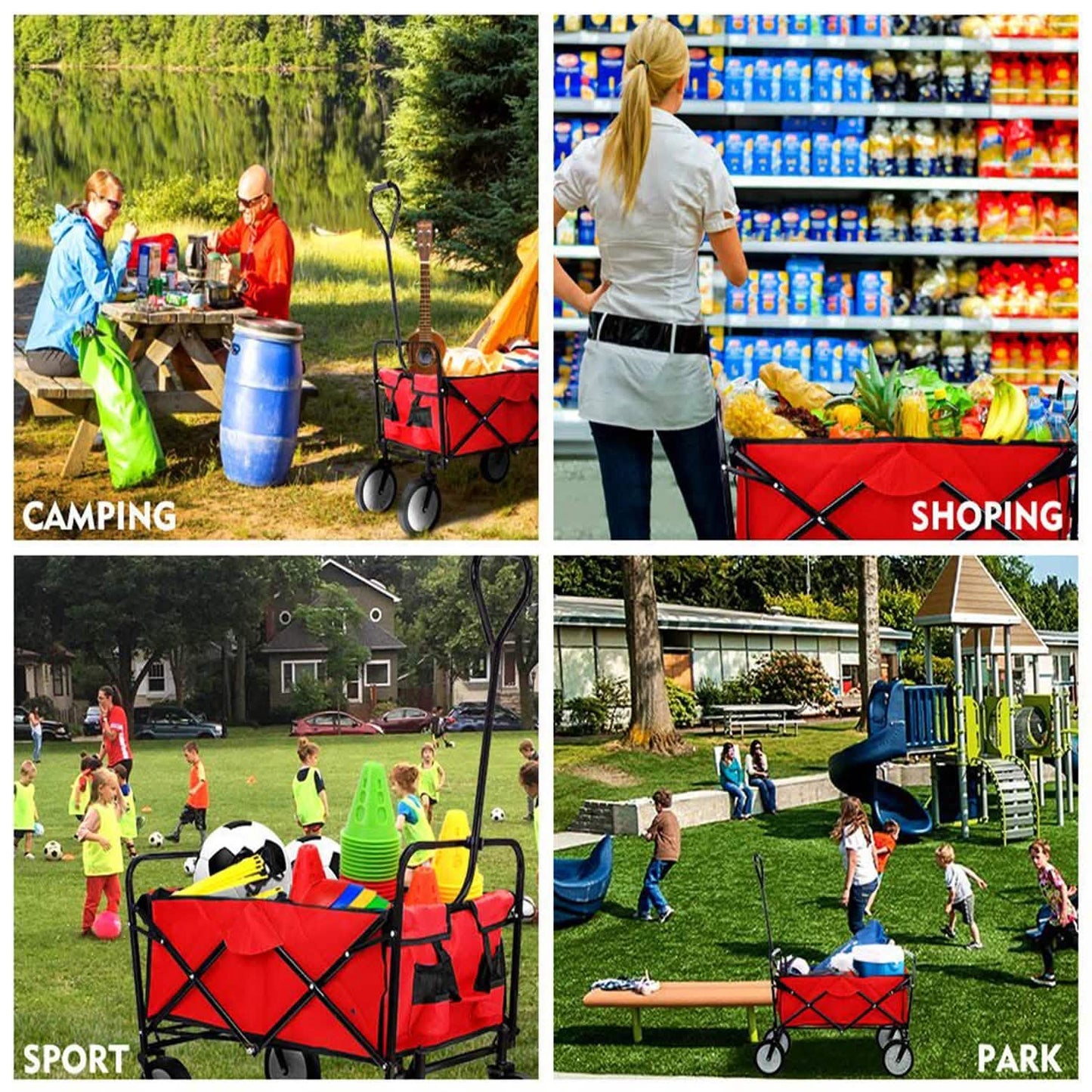 Folding Wagon Garden Shopping Beach Cart DailySale
