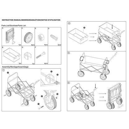 Folding Wagon Garden Shopping Beach Cart DailySale
