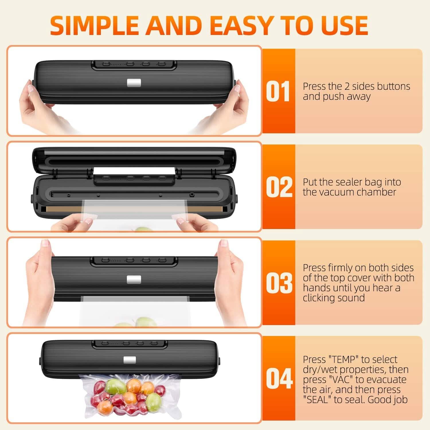 Food Vacuum Sealer Automatic Air Sealing System DailySale
