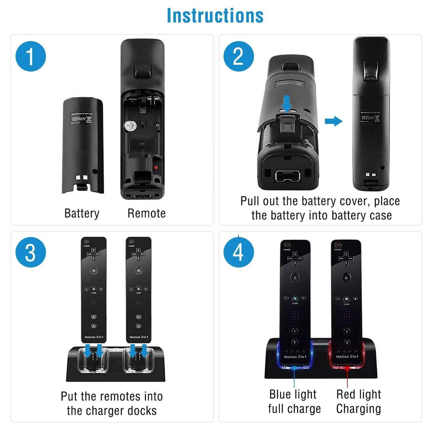 For Wii Remote Controller Charger DailySale