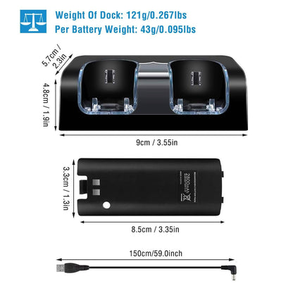 For Wii Remote Controller Charger DailySale