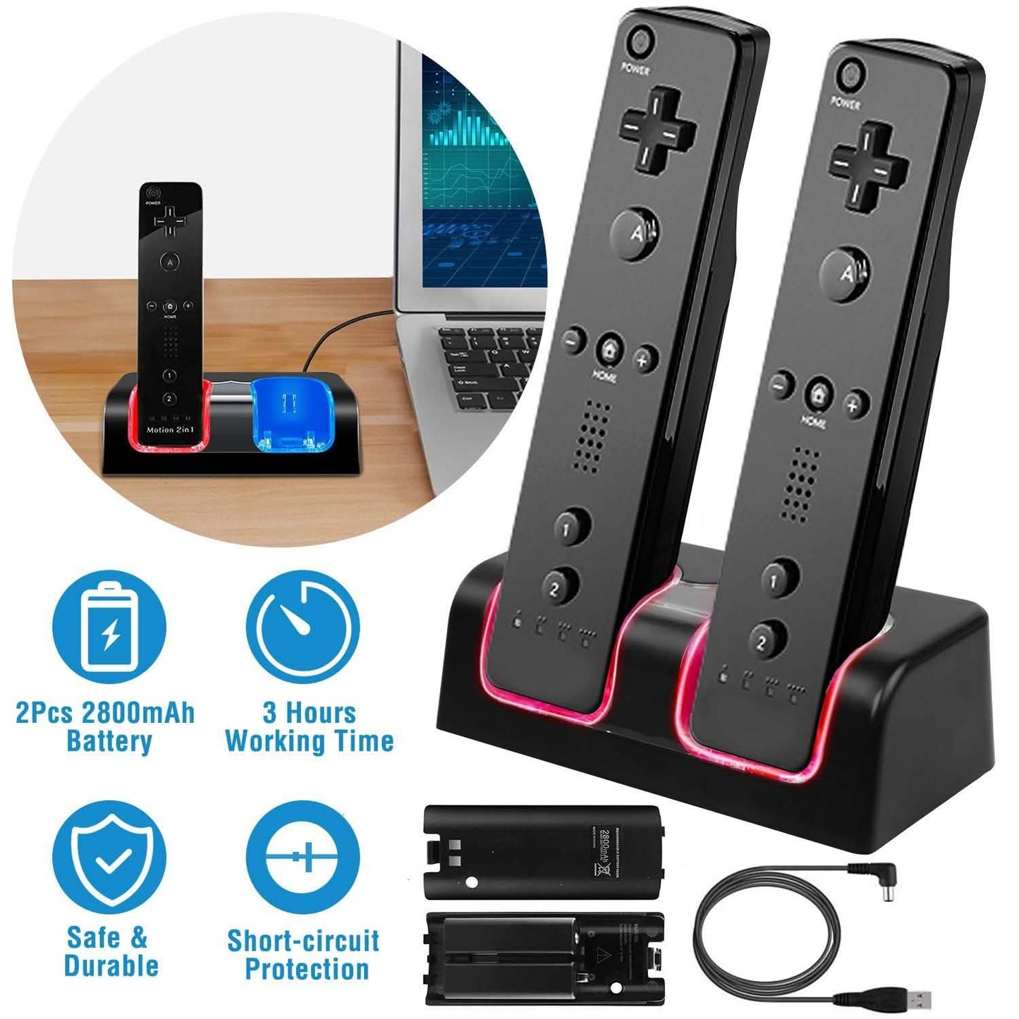 For Wii Remote Controller Charger DailySale
