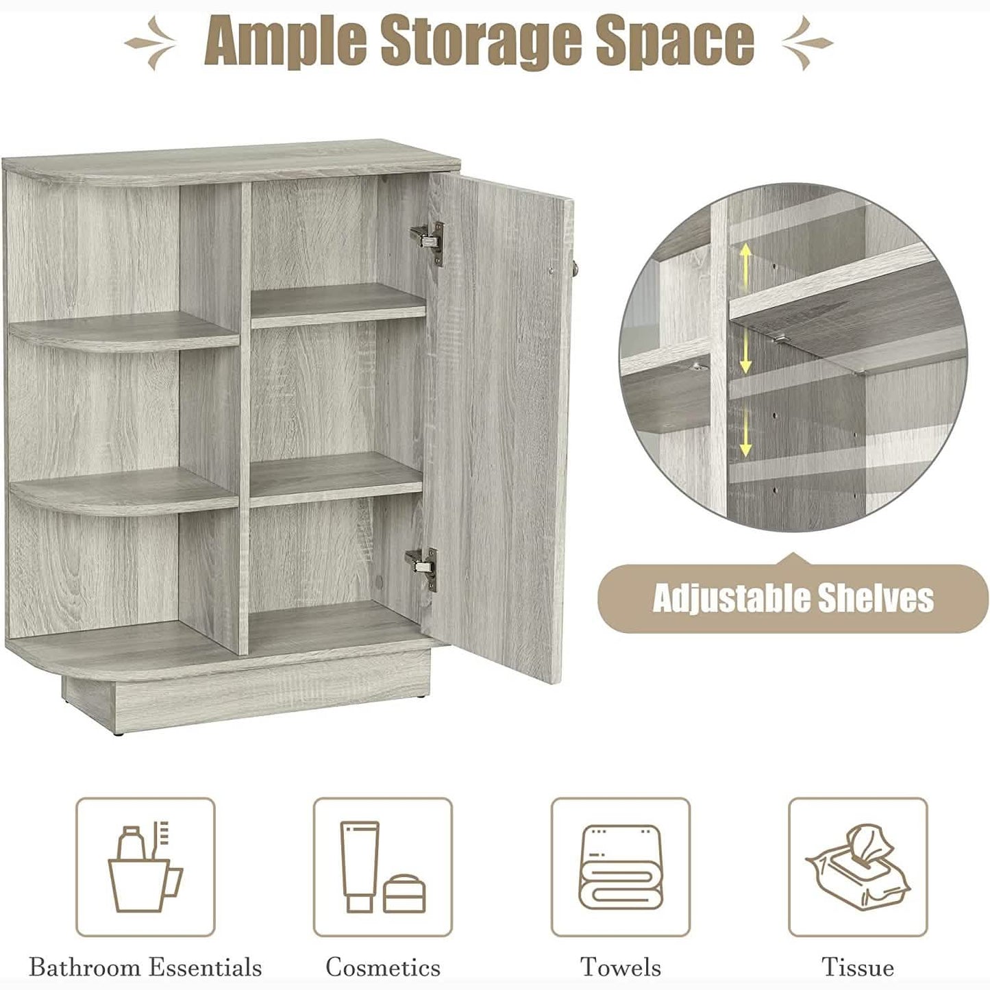 Freestanding Cabinet Bathroom Storage DailySale